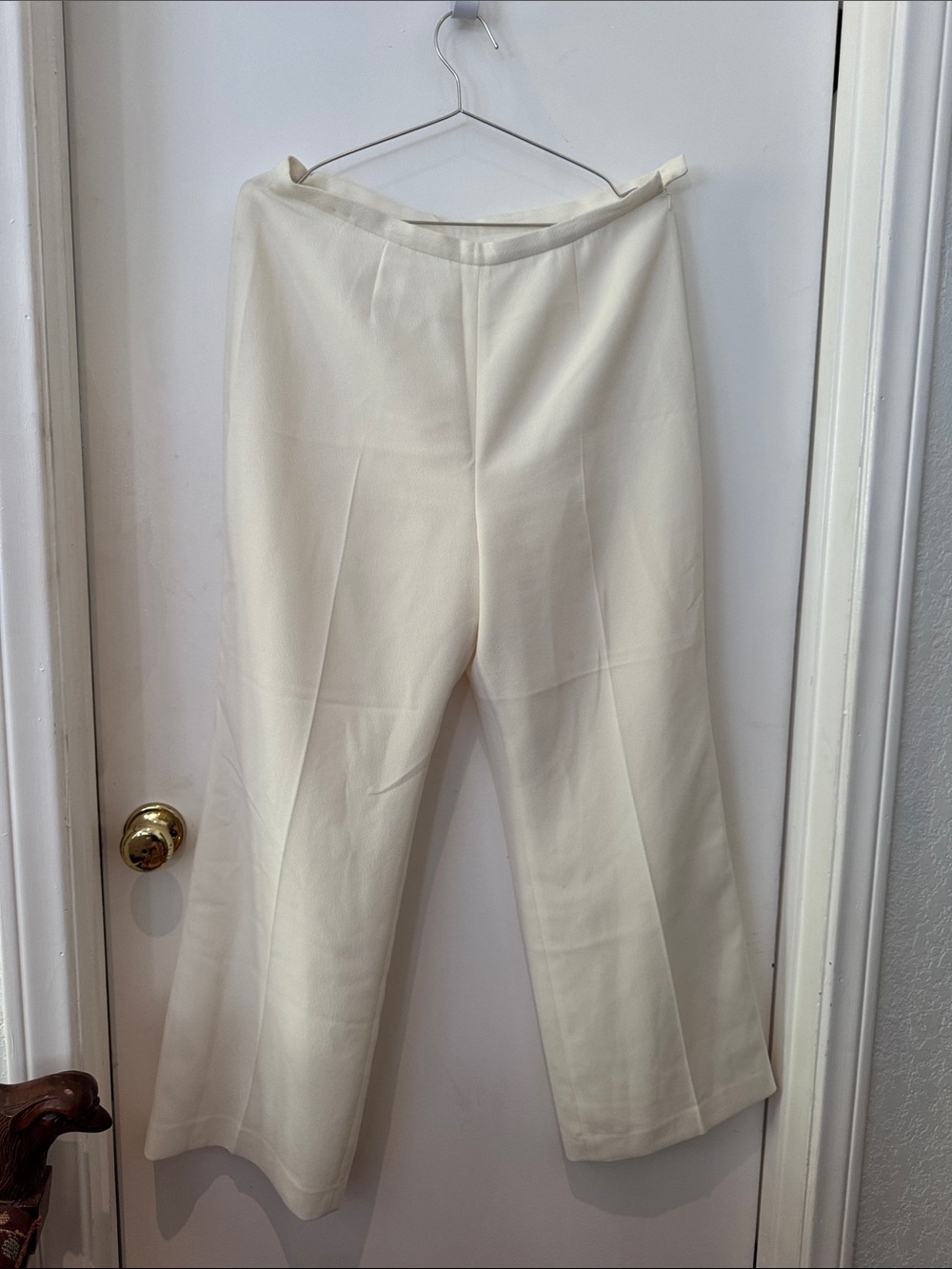 Le Suit Cream Wide-Leg Trousers